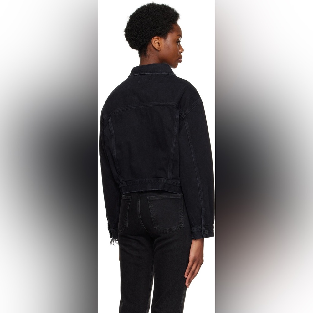 Agolde Shrunken Charli Denim Jean Jack in Distressed Black - Picture 6 of 10